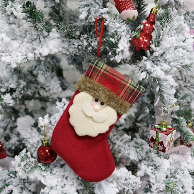 

〖Follure〗Candy Bag Christmas Gifts Tree Ornament Stocking Santa Claus Snowman Sock Decor