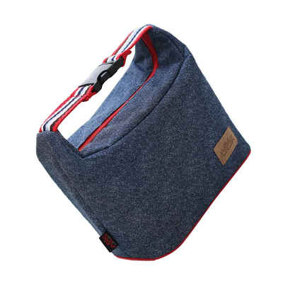 

Adults Lunch Box Pouch Insulated Lunch Bag Large Cooler Buckle Stripe Tote Bag Men Women Kids
