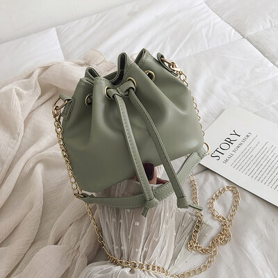

Fashion girl Messenger bag casual texture bucket bag female 2019 summer new Korean version of the wild chain shoulder bag
