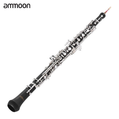 

ammoon Professional C Key Oboe Semi-automatic Style Silver Plated Keys Woodwind Instrument with Reed Leather Case Carrying Bag for