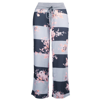 

Womens Loose Printed Pants Wide Leg Full Length Trousers Yoga Fitness Bottoms