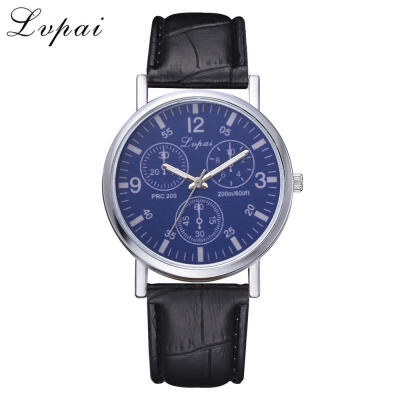 

LVPAI Fashion Casual Three-eye Leather Quartz Watch With PU Belt