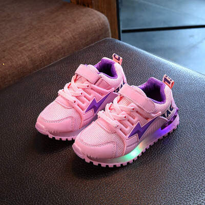 

New Fashion Toddler Baby Girls Boys LED Light Luminous Shoes Soft Sole Sport Sneaker Shoes Walking Shoes