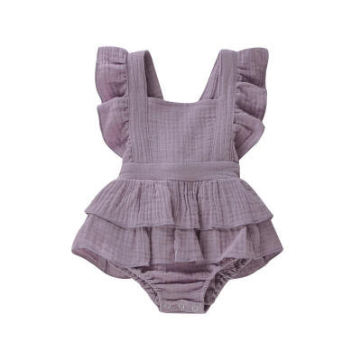 

Toddler Baby Girl Clothes Solid Backless Bodysuit Jumpsuit Outfit Sunsuit