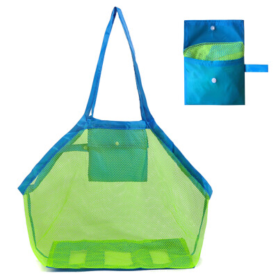 

Beach Mesh Bag Beach Bag Foldable Toy Tote Bag For Travel Beach Waterpark Supermarket