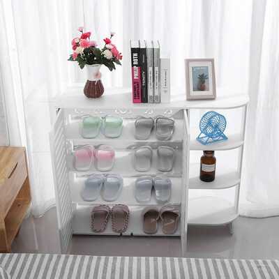 

White Wooden Shoe Cabinet Storage Rack Organizer Cupboard Half Corner Shoe Cupboard Storage Rack