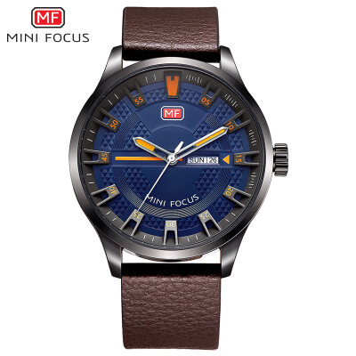 

MINI FOCUS European&American mens watch quartz watch trend waterproof watch leather imported movement