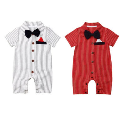 

US Baby Boy Wedding Christening Formal Romper Bodysuit Jumpsuit Clothes Newborn