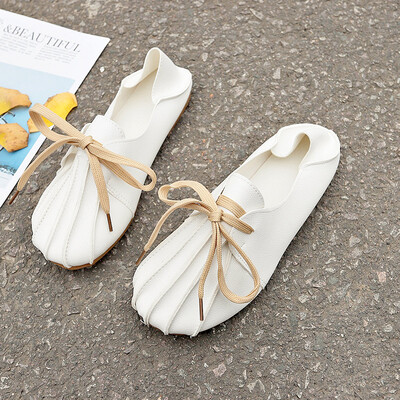 

Bean shoes women 2019 spring new Joker Korean version of flat-bottomed shoes students wear two sets of feet without heel half drag