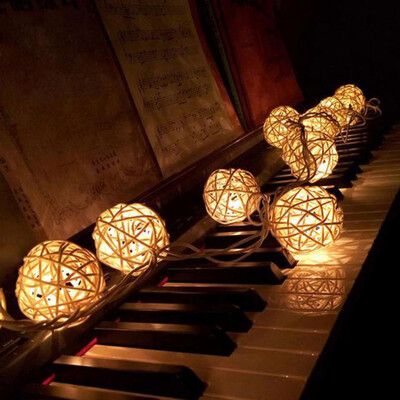

Siaonvr 10 LED Color Rattan Ball String Fairy Lights For Xmas Wedding Party Hot YE