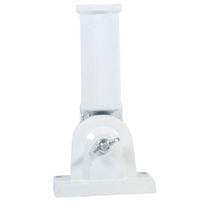 

Greensen Wall Mount Adjustable Holder Bracket White Metal Flag Pole Windsock Base with Screws