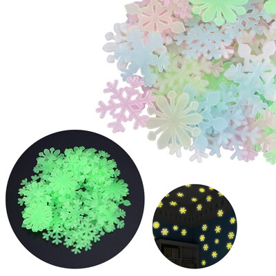 

Toponeto 100PC Kids Bedroom Fluorescent Glow In The Dark Snowflake Wall Stickers