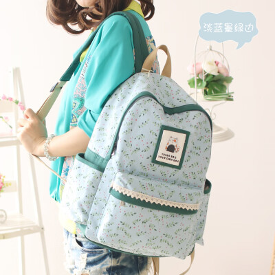 

Canvas shoulder bag girl high school students bag junior high school students Korean version of the tide backpack Sen department s