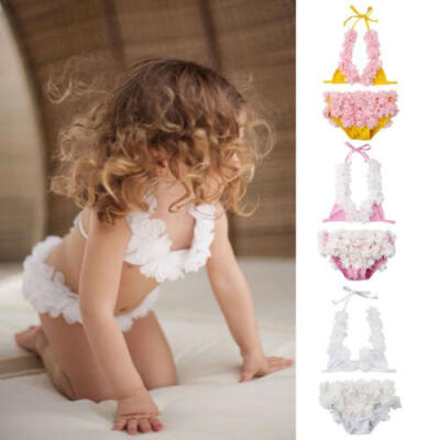 

UKstock Newborn Kid Baby Girls Flower Bikini Set Swimwear Swimsuit Bathing Beach