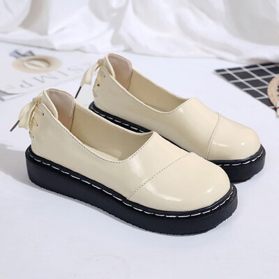 

Small Leather Shoes Womens College Wind Spring Korean Version of Baitao Round-Headed Single Shoes Bf Wind Shoes Home Tide