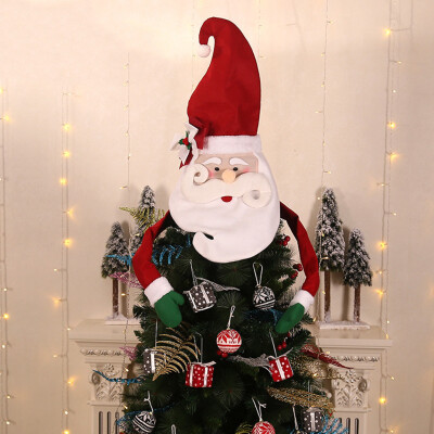 

Toponeto 2019 New Christmas Tree Top Santa Snowman Hat Tree Decoration Atmosphere