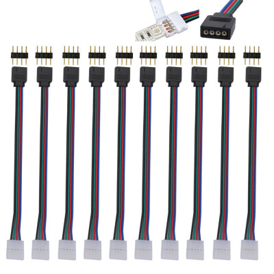 

Siaonvr 10 Pcs 10mm 4 Pin Male Female PCB Connector Cable For RGB 5050 3528 LED Strips