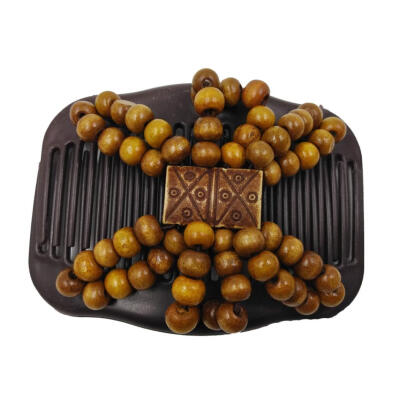 

Fashion Women Wooden Beads Magic Hair Comb Slide Clip Hairpin Style Headwear