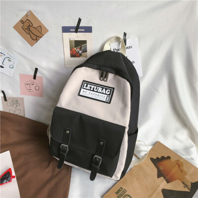 

Insfeng schoolbag female Korean version of senior high school students simple Baitao Campus Trendy Canvas backpack shoulder bag Mo