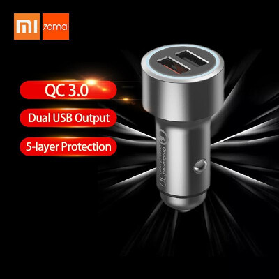 

Xiaomi 70Mai Car Charger Quick Charge 30 Dual USB Output Multiple Protection Fast Car Charger Phone Charger With LED Display