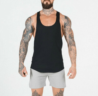 

Mens Workout Undershirts Tank Top Bodybuilding Gym Muscle Fitness Stringer Tee