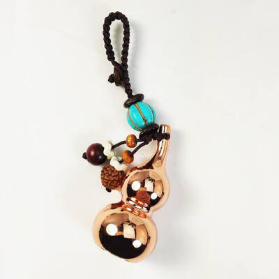 

Chinese Traditional Good Luck Gourd Keychain Mini Keyring Lucky Pendant Car Keys Ornaments