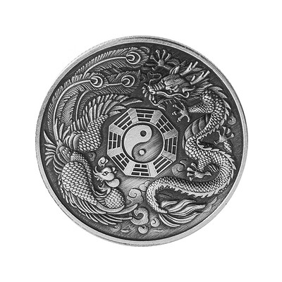 

Chinese Lucky Dragon Phoenix Commemorative Coin For Coin Art Crafts Coin Collection Home Decoration