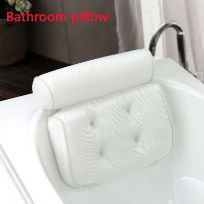 

3D Mesh Bathroom Bathtub Pillow Backrest Headrest Suction Cup Bath Cushion 1PC