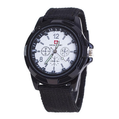 

Fashion Nylon Weave Strap Mens Quartz Watches Casual Sport Digital Wristwatches