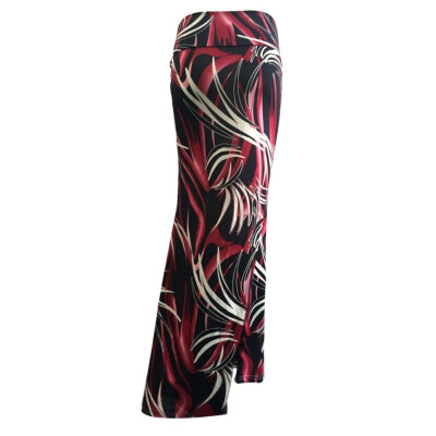 

Women Sexy Printed Package Buttocks Skirt Casual Pencil Empire Ankle-Length Polyester Spandex Skirts