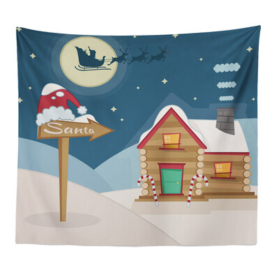 

Toponeto Art Home Decor Hanging Tapestry Wall Christmas Textile Blanket Santa Claus