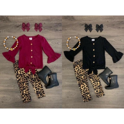 

US Toddler Kids Baby Girl Autumn Outfit Clothes T-shirt TopsLong Pants 2PCS Set