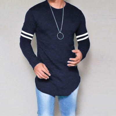 

Mens Long Sleeve Blouse Tops T-Shirt Basic Crew Neck Slim Fit Muscle Clothing