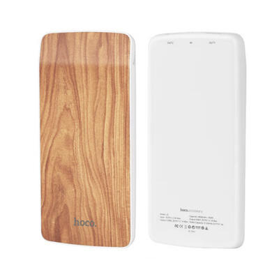 

HOCO J5 New Portable Double USB Charger Wooden Mobile Phone Bank External Battery 21A 8000mAh