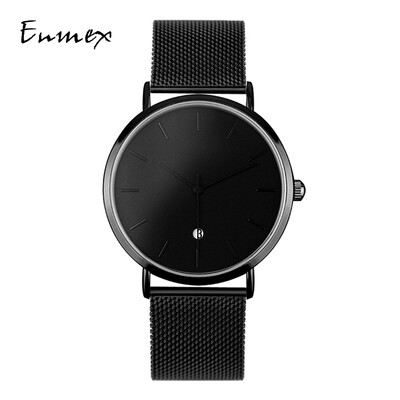 

Enmex Two-Needle Light&Thin Steel Woven Quality Watch Simple Calendar Mysterious Cold Watch