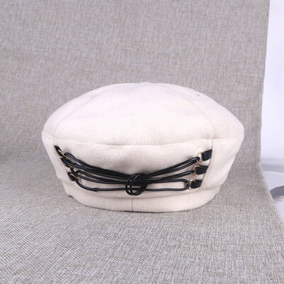 

Autumnwinter berehat Korean version of the personality octagonal hat Japanese navy hat womens outdoor warm fashion hundred hat