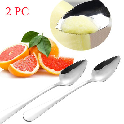 

Siaonvr 2PC Thick Stainless Steel Grapefruit Spoon Dessert Spoon Serrated Edge