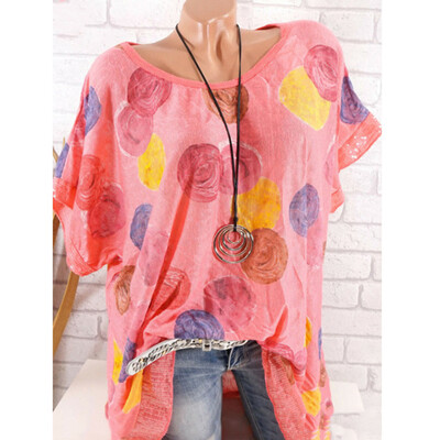 

Nomeni Womens Fashion Round Neck Short-Sleeved Printed T-Shirt Top