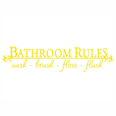 

〖Follure〗BATHROOM RULES Wash Brush Floss Flush Quote Saying Wall Sticker For Bathroom