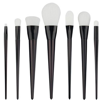 

Pro 7Pcs Makeup Brushes Set Black White Powder Foundation Blush Brush Tool