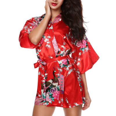 

Sexy Women Silk Satin Kimono Robe Bathrobe Nightgown Loungewear