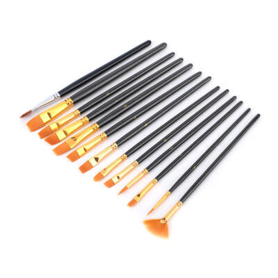 

Greensen 13Pcs Black Nylon Hair Drawing Brush Art Painting Set Tool