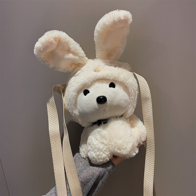 

2019 new wave casual fashion plush toy girl Messenger bag cartoon cute childlike rabbit shoulder bag