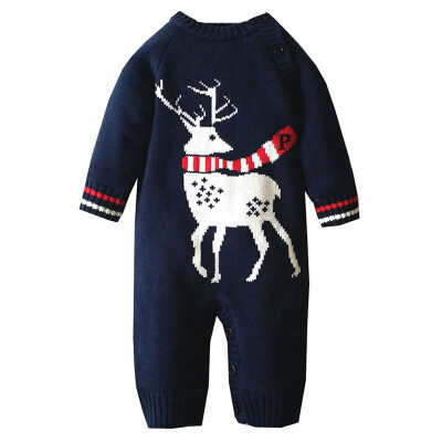 

Baby Long Sleeve Winter Jumpsuit Baby Kids Boys Girls Thick Rompers Outfits Christmas Cartoon Clothes Cute Infant