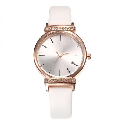 

Best selling simple casual belt watch female models rhinestone inlaid ladies quartz wrist watch