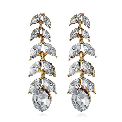 

Olaru Vintage Europe Crystal Stud Earring Women Gold Color Long Christmas Boho Earrings Ear Statement Jewelry Accessories Bijoux