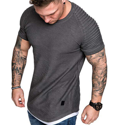 

Fashion Men Short Sleeve Tee Casual Hooded Hoodie Summer T-Shirt Top -2XL