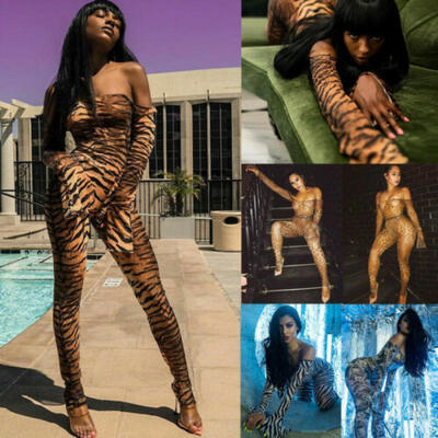 

Women Sexy Off Shoulder Leopard Bodysuit Jumpsuit Romper Playsuit Party Clubwear