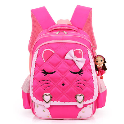 

2017 Girls Fashion School Bag 1-6 Grade Lovely Cat Primary School Pupils Mochila Waterproof Girls Backpack Free Shipping B042