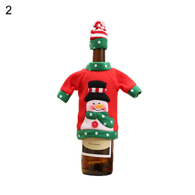 

Christmas Wine Bottle Cover Knitted Sweater Cap Xmas Party Dinner Table Decor